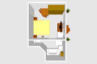 Komfortzimmer 4 mit Badewanne 3D