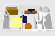 Ferienwohnung 1 mit 1 Schlafzimmer 3D