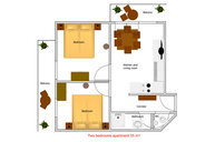 Ferienwohnung 2 mit 2 Schlafzimmer 2D