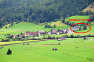 Pischelsdorf - am Endes des Dorfes liegt das Gästehaus Trinkergut
